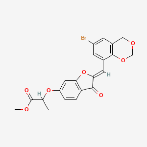 molecular formula C21H17BrO7 B6502628 methyl 2-{[(2Z)-2-[(6-bromo-2,4-dihydro-1,3-benzodioxin-8-yl)methylidene]-3-oxo-2,3-dihydro-1-benzofuran-6-yl]oxy}propanoate CAS No. 929379-85-1