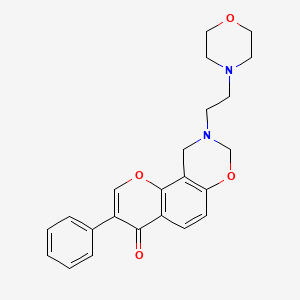molecular formula C23H24N2O4 B6502629 9-[2-(morpholin-4-yl)ethyl]-3-phenyl-4H,8H,9H,10H-chromeno[8,7-e][1,3]oxazin-4-one CAS No. 929444-53-1