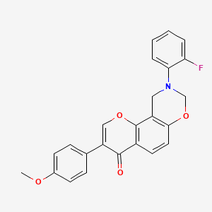 molecular formula C24H18FNO4 B6502630 9-(2-fluorophenyl)-3-(4-methoxyphenyl)-4H,8H,9H,10H-chromeno[8,7-e][1,3]oxazin-4-one CAS No. 929403-05-4