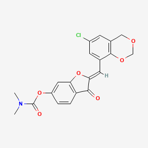 molecular formula C20H16ClNO6 B6502638 (2Z)-2-[(6-chloro-2,4-dihydro-1,3-benzodioxin-8-yl)methylidene]-3-oxo-2,3-dihydro-1-benzofuran-6-yl N,N-dimethylcarbamate CAS No. 929511-43-3