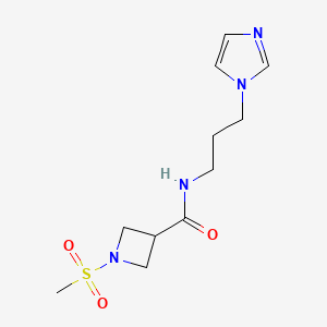 molecular formula C11H18N4O3S B6502643 N-[3-(1H-imidazol-1-yl)propyl]-1-methanesulfonylazetidine-3-carboxamide CAS No. 1428373-74-3