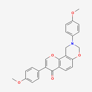 molecular formula C25H21NO5 B6502672 3,9-bis(4-methoxyphenyl)-4H,8H,9H,10H-chromeno[8,7-e][1,3]oxazin-4-one CAS No. 929440-72-2