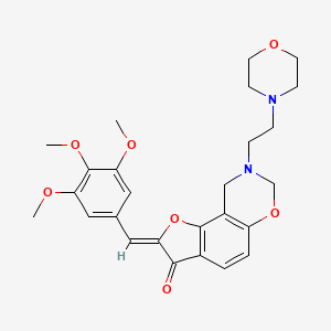 molecular formula C26H30N2O7 B6502676 (4Z)-12-[2-(morpholin-4-yl)ethyl]-4-[(3,4,5-trimethoxyphenyl)methylidene]-3,10-dioxa-12-azatricyclo[7.4.0.0^{2,6}]trideca-1,6,8-trien-5-one CAS No. 929440-88-0