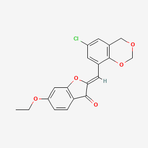 molecular formula C19H15ClO5 B6502684 (2Z)-2-[(6-chloro-2,4-dihydro-1,3-benzodioxin-8-yl)methylidene]-6-ethoxy-2,3-dihydro-1-benzofuran-3-one CAS No. 929434-58-2