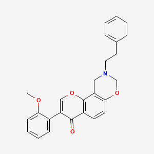 molecular formula C26H23NO4 B6502687 3-(2-methoxyphenyl)-9-(2-phenylethyl)-4H,8H,9H,10H-chromeno[8,7-e][1,3]oxazin-4-one CAS No. 929402-83-5