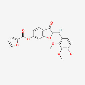 molecular formula C23H18O8 B6502699 (2Z)-3-oxo-2-[(2,3,4-trimethoxyphenyl)methylidene]-2,3-dihydro-1-benzofuran-6-yl furan-2-carboxylate CAS No. 622361-17-5