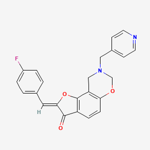 (4Z)-4-[(4-fluorophenyl)methylidene]-12-[(pyridin-4-yl)methyl]-3,10-dioxa-12-azatricyclo[7.4.0.0^{2,6}]trideca-1,6,8-trien-5-one