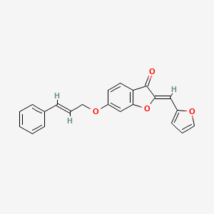 molecular formula C22H16O4 B6502722 (2Z)-2-[(furan-2-yl)methylidene]-6-{[(2E)-3-phenylprop-2-en-1-yl]oxy}-2,3-dihydro-1-benzofuran-3-one CAS No. 929373-33-1