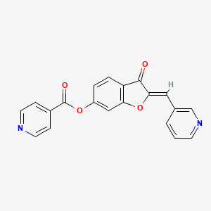 (2Z)-3-oxo-2-[(pyridin-3-yl)methylidene]-2,3-dihydro-1-benzofuran-6-yl pyridine-4-carboxylate