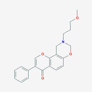 molecular formula C21H21NO4 B6502748 9-(3-methoxypropyl)-3-phenyl-4H,8H,9H,10H-chromeno[8,7-e][1,3]oxazin-4-one CAS No. 951954-06-6