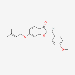 (2Z)-2-[(4-methoxyphenyl)methylidene]-6-[(3-methylbut-2-en-1-yl)oxy]-2,3-dihydro-1-benzofuran-3-one