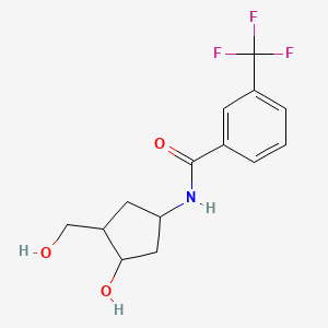 molecular formula C14H16F3NO3 B6502773 N-[3-hydroxy-4-(hydroxymethyl)cyclopentyl]-3-(trifluoromethyl)benzamide CAS No. 1421451-15-1