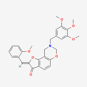 molecular formula C28H27NO7 B6502797 (4Z)-4-[(2-methoxyphenyl)methylidene]-12-[(3,4,5-trimethoxyphenyl)methyl]-3,10-dioxa-12-azatricyclo[7.4.0.0^{2,6}]trideca-1,6,8-trien-5-one CAS No. 951991-02-9