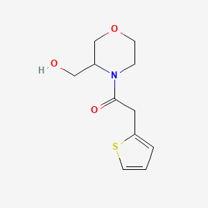 molecular formula C11H15NO3S B6502801 1-[3-(hydroxymethyl)morpholin-4-yl]-2-(thiophen-2-yl)ethan-1-one CAS No. 1421497-15-5