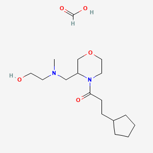 molecular formula C17H32N2O5 B6502823 3-cyclopentyl-1-(3-{[(2-hydroxyethyl)(methyl)amino]methyl}morpholin-4-yl)propan-1-one; formic acid CAS No. 1421498-69-2