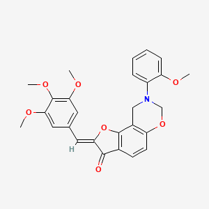 (4Z)-12-(2-methoxyphenyl)-4-[(3,4,5-trimethoxyphenyl)methylidene]-3,10-dioxa-12-azatricyclo[7.4.0.0^{2,6}]trideca-1,6,8-trien-5-one