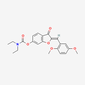 molecular formula C22H23NO6 B6502868 (2Z)-2-[(2,5-dimethoxyphenyl)methylidene]-3-oxo-2,3-dihydro-1-benzofuran-6-yl N,N-diethylcarbamate CAS No. 859137-46-5