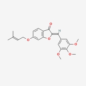 molecular formula C23H24O6 B6502883 (2Z)-6-[(3-methylbut-2-en-1-yl)oxy]-2-[(3,4,5-trimethoxyphenyl)methylidene]-2,3-dihydro-1-benzofuran-3-one CAS No. 859137-55-6
