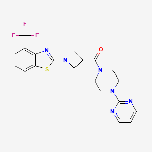 molecular formula C20H19F3N6OS B6502886 2-{3-[4-(pyrimidin-2-yl)piperazine-1-carbonyl]azetidin-1-yl}-4-(trifluoromethyl)-1,3-benzothiazole CAS No. 1396865-96-5
