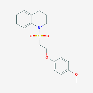 molecular formula C18H21NO4S B6502899 1-[2-(4-methoxyphenoxy)ethanesulfonyl]-1,2,3,4-tetrahydroquinoline CAS No. 1396846-29-9