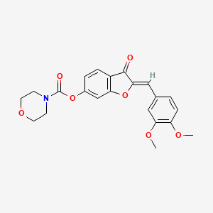 molecular formula C22H21NO7 B6502915 (2Z)-2-[(3,4-dimethoxyphenyl)methylidene]-3-oxo-2,3-dihydro-1-benzofuran-6-yl morpholine-4-carboxylate CAS No. 859139-03-0