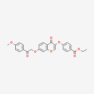 molecular formula C27H22O8 B6502918 ethyl 4-({7-[2-(4-methoxyphenyl)-2-oxoethoxy]-4-oxo-4H-chromen-3-yl}oxy)benzoate CAS No. 859139-02-9