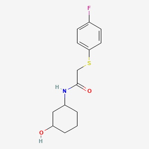 2-[(4-fluorophenyl)sulfanyl]-N-(3-hydroxycyclohexyl)acetamide