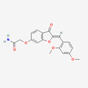 molecular formula C19H17NO6 B6502947 2-{[(2Z)-2-[(2,4-dimethoxyphenyl)methylidene]-3-oxo-2,3-dihydro-1-benzofuran-6-yl]oxy}acetamide CAS No. 859141-76-7