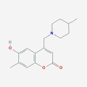 molecular formula C17H21NO3 B6502954 6-hydroxy-7-methyl-4-[(4-methylpiperidin-1-yl)methyl]-2H-chromen-2-one CAS No. 859858-11-0