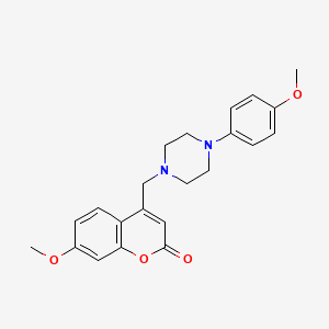 molecular formula C22H24N2O4 B6502960 7-methoxy-4-{[4-(4-methoxyphenyl)piperazin-1-yl]methyl}-2H-chromen-2-one CAS No. 854132-81-3