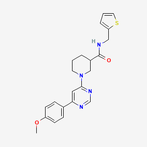 molecular formula C22H24N4O2S B6502966 1-[6-(4-methoxyphenyl)pyrimidin-4-yl]-N-[(thiophen-2-yl)methyl]piperidine-3-carboxamide CAS No. 1396570-91-4