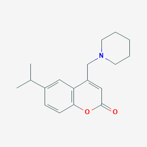 molecular formula C18H23NO2 B6502972 4-[(piperidin-1-yl)methyl]-6-(propan-2-yl)-2H-chromen-2-one CAS No. 859864-50-9