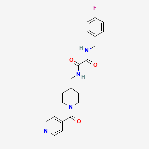 molecular formula C21H23FN4O3 B6502981 N'-[(4-fluorophenyl)methyl]-N-{[1-(pyridine-4-carbonyl)piperidin-4-yl]methyl}ethanediamide CAS No. 1396794-17-4