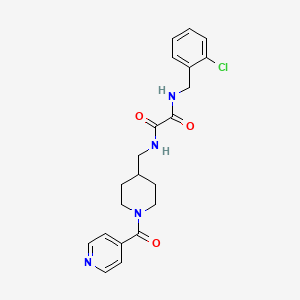 molecular formula C21H23ClN4O3 B6502982 N'-[(2-chlorophenyl)methyl]-N-{[1-(pyridine-4-carbonyl)piperidin-4-yl]methyl}ethanediamide CAS No. 1396783-31-5