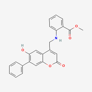 molecular formula C24H19NO5 B6502996 methyl 2-{[(6-hydroxy-2-oxo-7-phenyl-2H-chromen-4-yl)methyl]amino}benzoate CAS No. 859126-59-3