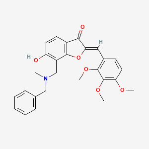 (2Z)-7-{[benzyl(methyl)amino]methyl}-6-hydroxy-2-[(2,3,4-trimethoxyphenyl)methylidene]-2,3-dihydro-1-benzofuran-3-one