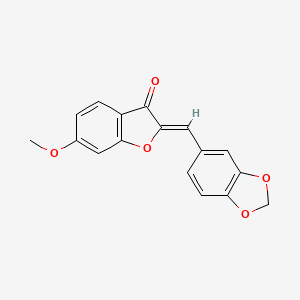 molecular formula C17H12O5 B6503006 (2Z)-2-[(2H-1,3-benzodioxol-5-yl)methylidene]-6-methoxy-2,3-dihydro-1-benzofuran-3-one CAS No. 36685-45-7