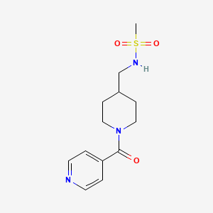 molecular formula C13H19N3O3S B6503007 N-{[1-(pyridine-4-carbonyl)piperidin-4-yl]methyl}methanesulfonamide CAS No. 1396808-28-8