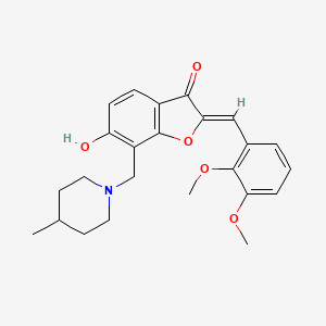 molecular formula C24H27NO5 B6503009 (2Z)-2-[(2,3-dimethoxyphenyl)methylidene]-6-hydroxy-7-[(4-methylpiperidin-1-yl)methyl]-2,3-dihydro-1-benzofuran-3-one CAS No. 859133-61-2