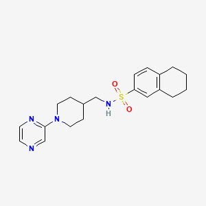 molecular formula C20H26N4O2S B6503010 N-{[1-(pyrazin-2-yl)piperidin-4-yl]methyl}-5,6,7,8-tetrahydronaphthalene-2-sulfonamide CAS No. 1396760-19-2
