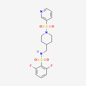 molecular formula C17H19F2N3O4S2 B6503037 2,6-difluoro-N-{[1-(pyridine-3-sulfonyl)piperidin-4-yl]methyl}benzene-1-sulfonamide CAS No. 1428365-03-0