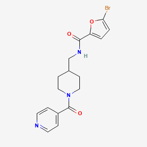 molecular formula C17H18BrN3O3 B6503056 5-bromo-N-{[1-(pyridine-4-carbonyl)piperidin-4-yl]methyl}furan-2-carboxamide CAS No. 1396876-70-2