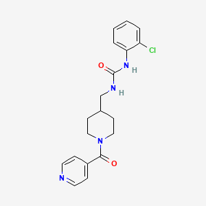 molecular formula C19H21ClN4O2 B6503065 1-(2-chlorophenyl)-3-{[1-(pyridine-4-carbonyl)piperidin-4-yl]methyl}urea CAS No. 1396784-15-8