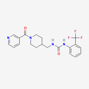 molecular formula C20H21F3N4O2 B6503089 1-{[1-(pyridine-3-carbonyl)piperidin-4-yl]methyl}-3-[2-(trifluoromethyl)phenyl]urea CAS No. 1421516-29-1