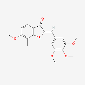molecular formula C20H20O6 B6503092 (2Z)-6-methoxy-7-methyl-2-[(3,4,5-trimethoxyphenyl)methylidene]-2,3-dihydro-1-benzofuran-3-one CAS No. 859665-74-0
