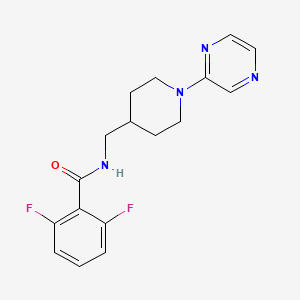 molecular formula C17H18F2N4O B6503104 2,6-difluoro-N-{[1-(pyrazin-2-yl)piperidin-4-yl]methyl}benzamide CAS No. 1396884-42-6