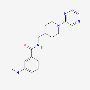 molecular formula C19H25N5O B6503112 3-(dimethylamino)-N-{[1-(pyrazin-2-yl)piperidin-4-yl]methyl}benzamide CAS No. 1396867-49-4
