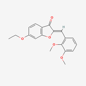 molecular formula C19H18O5 B6503118 (2Z)-2-[(2,3-dimethoxyphenyl)methylidene]-6-ethoxy-2,3-dihydro-1-benzofuran-3-one CAS No. 620547-13-9