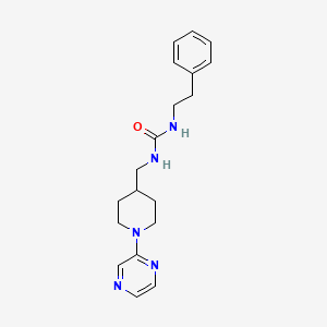 molecular formula C19H25N5O B6503119 1-(2-phenylethyl)-3-{[1-(pyrazin-2-yl)piperidin-4-yl]methyl}urea CAS No. 1396877-46-5
