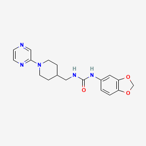 molecular formula C18H21N5O3 B6503121 3-(2H-1,3-benzodioxol-5-yl)-1-{[1-(pyrazin-2-yl)piperidin-4-yl]methyl}urea CAS No. 1396814-28-0